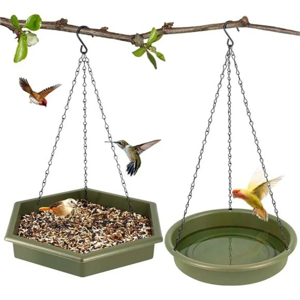 Hanging Bird Bath Bird Bath Bird Feeder, 2in1 XL Hanging Bird Feeder& Bird Baths